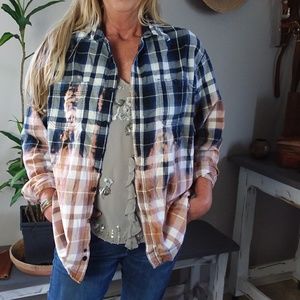 Oversized boyfriend fit distressed shirt